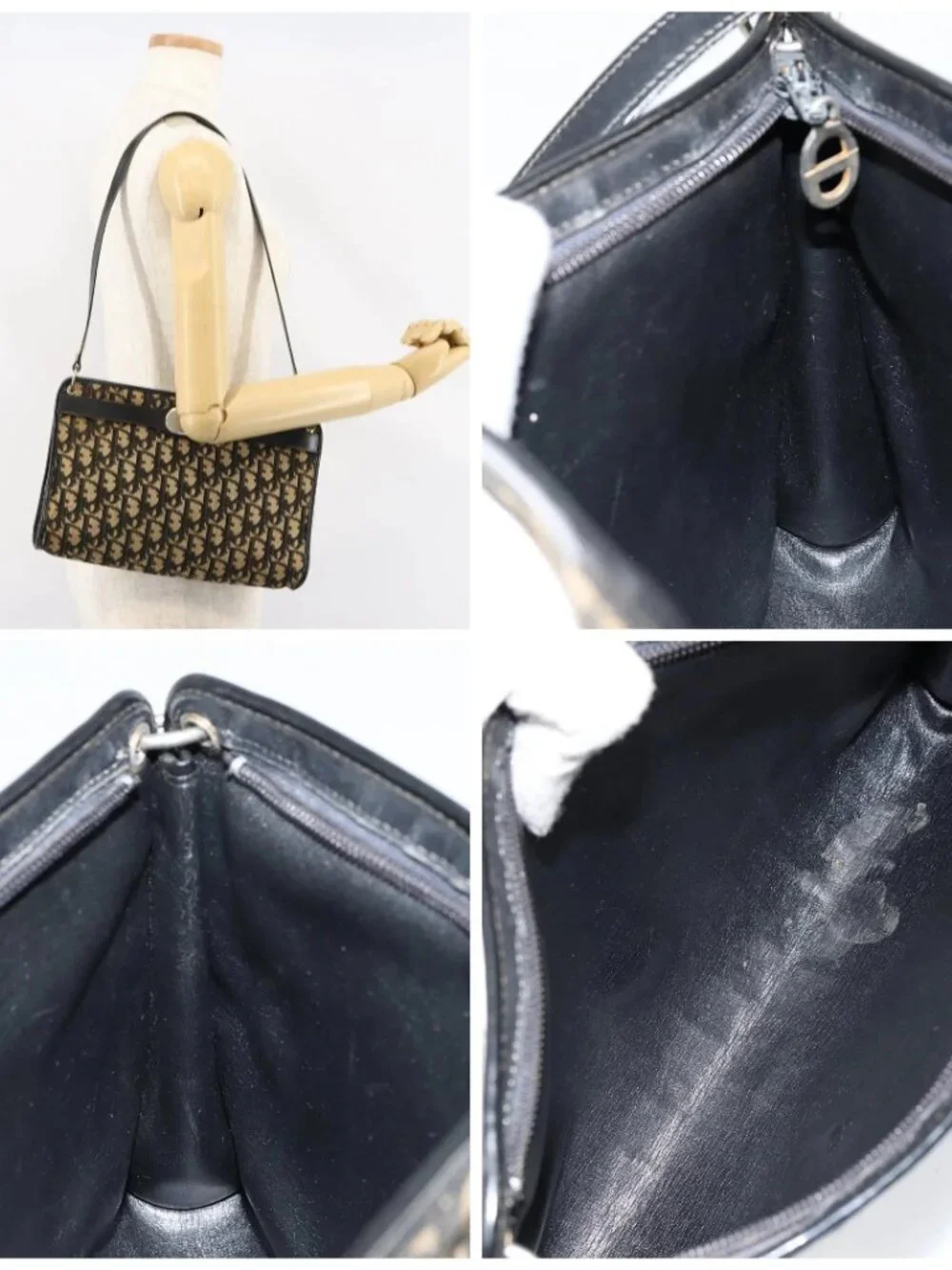 Christian Dior Trotter Canvas Shoulder Bag Navy Auth - Picture 16 of 16